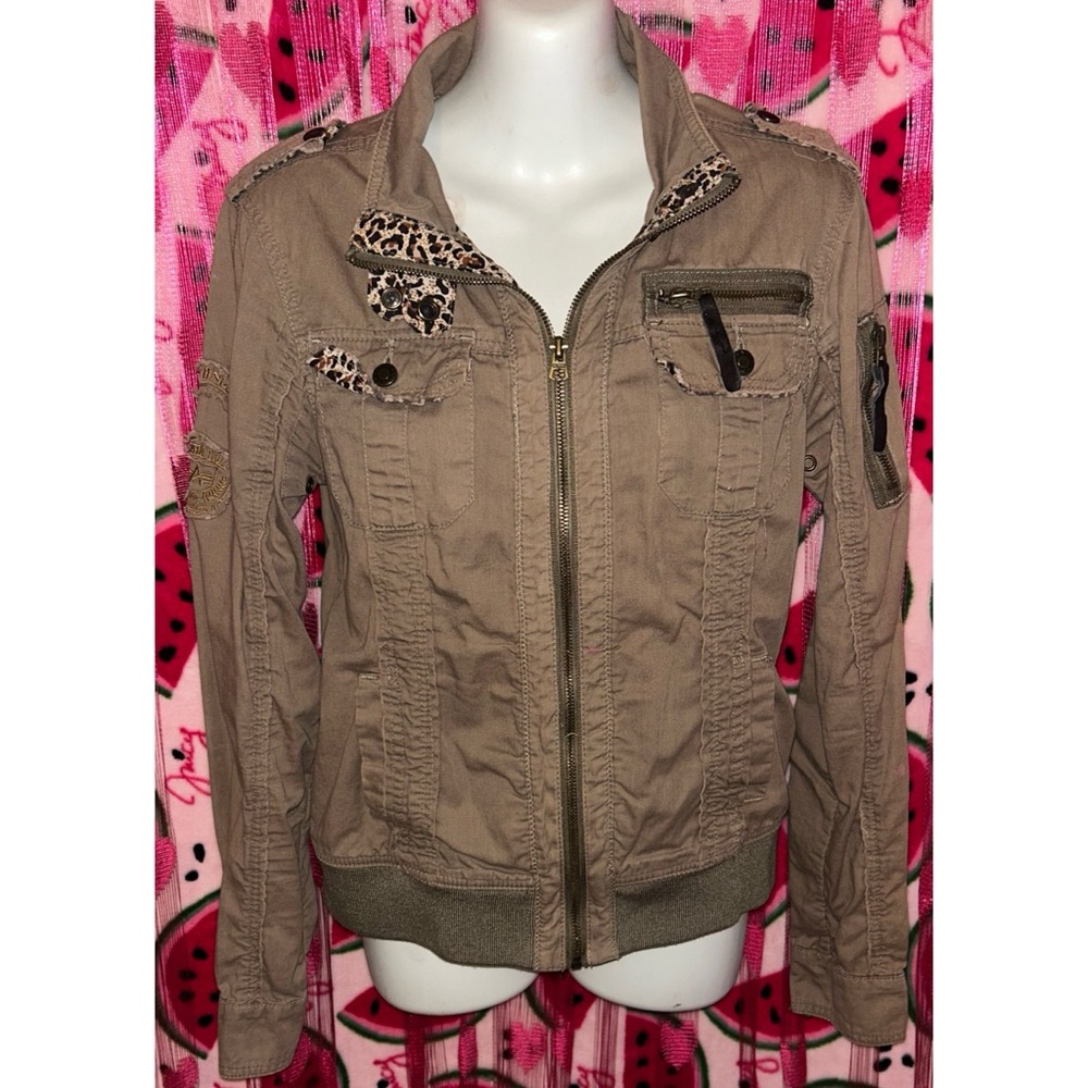 🤎 Alpha Industries Moto Jacket with Leopard Details